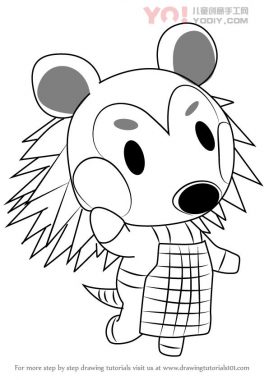 mabel 刺猬拟人简笔画-优优资源