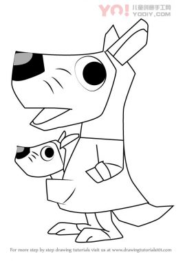 袋鼠拟人简笔画分步骤教学-优优资源