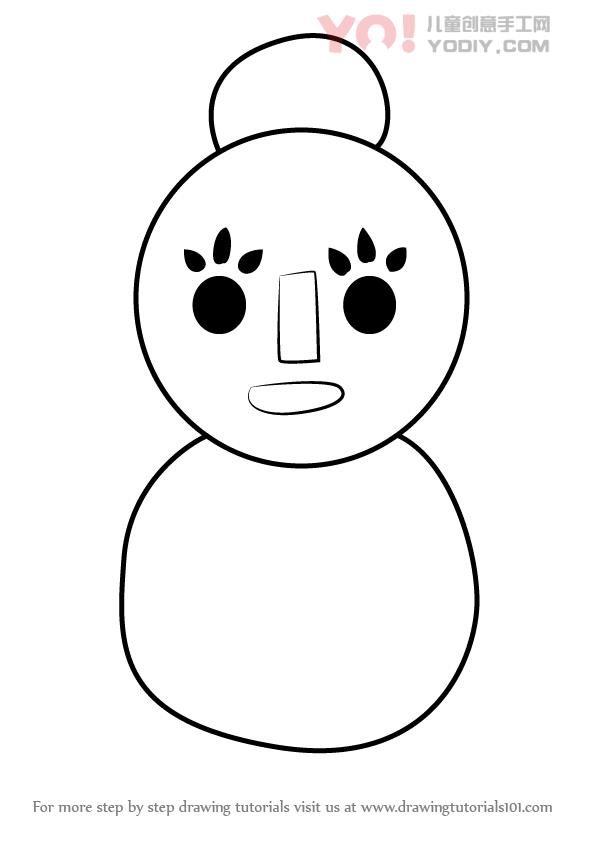 图片[1]-了解如何从动物交叉（动物横穿）绘制妈妈雪人-YO儿童创意手工网