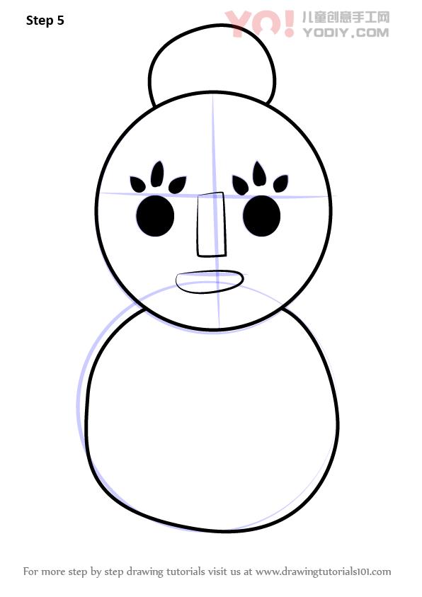 图片[6]-了解如何从动物交叉（动物横穿）绘制妈妈雪人-YO儿童创意手工网