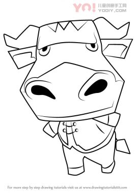 小牛拟人简笔画分步骤教学-优优资源