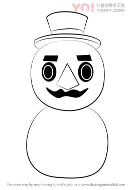 了解如何从动物交叉（动物横穿）绘制爸爸雪人-优优资源