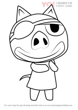 学习如何从动物过境中画出小猪（动物过境）-优优资源