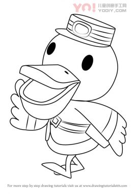 鸭子拟人化简笔画-优优资源