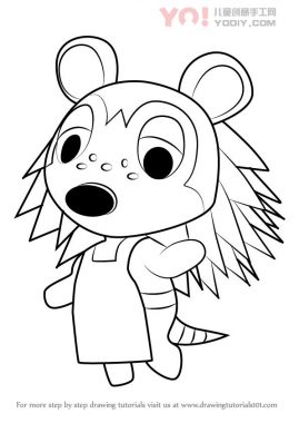 拟人化绘制沙貂简笔画-优优资源