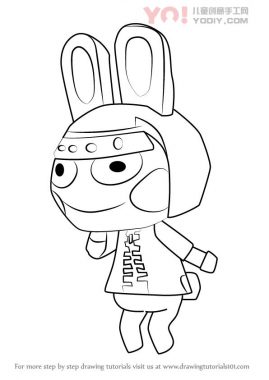 雷锋兔子拟人简笔画-优优资源