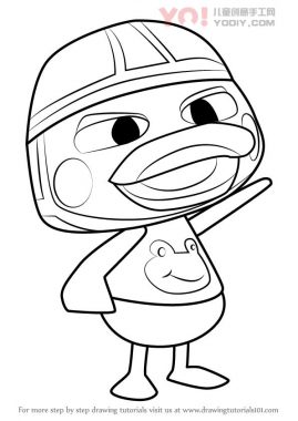 小鸭子拟人化卡通简笔画-优优资源