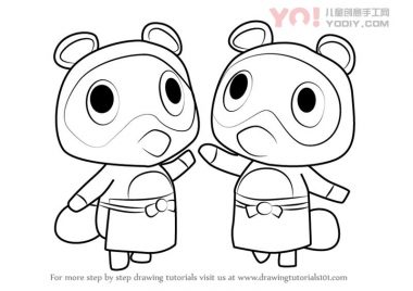 学习如何从动物交叉（动物横穿）绘制Timmy和Tommy-优优资源