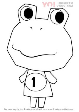青蛙简笔画 拟人青蛙儿童线稿 步骤教学-优优资源