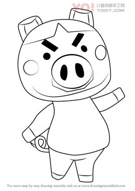 猪小妹简笔画卡通拟人化设计步骤教学-优优资源