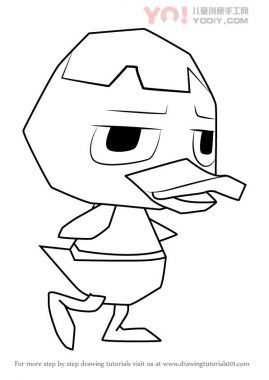 小鸭子拟人化表情卡通简笔画-优优资源