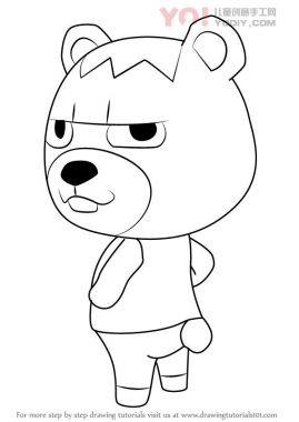 愤怒的小熊拟人化表情设计简笔画-优优资源