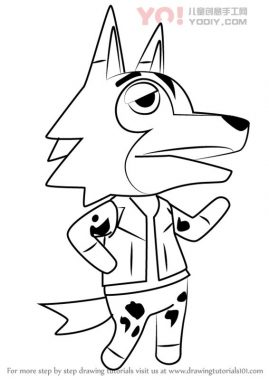狼拟人化简笔画卡通分步骤教学-优优资源