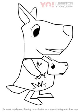 袋鼠拟人化简笔画卡通分步骤教学-优优资源