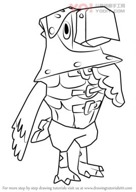 鹰拟人化简笔画卡通分步骤教学-优优资源