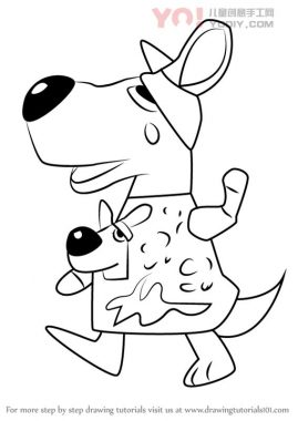 袋鼠拟人化简笔画卡通分步骤教学-优优资源