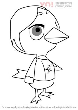 小鸡拟人化简笔画卡通分步骤教学-优优资源