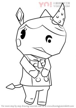 犀牛拟人化简笔画卡通分步骤教学-优优资源