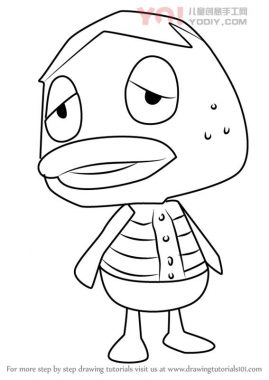 鸭子拟人化简笔画卡通分步骤教学-优优资源