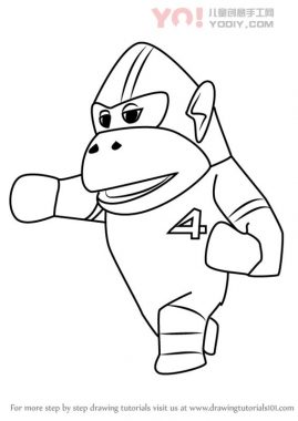 大猩猩拟人化简笔画卡通分步骤教学-优优资源