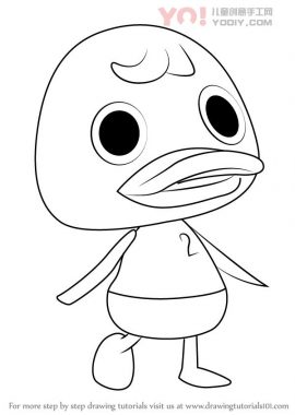 小鸭子拟人化简笔画卡通分步骤教学-优优资源