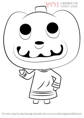 南瓜头拟人化简笔画卡通分步骤教学-优优资源