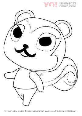 松鼠拟人化简笔画卡通分步骤教学-优优资源