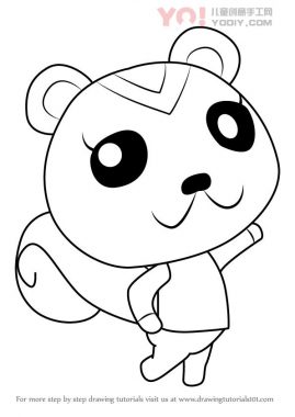 小松鼠拟人化简笔画卡通分步骤教学-优优资源