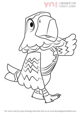 雄鹰拟人化简笔画卡通分步骤教学-优优资源