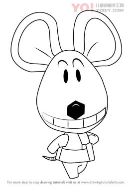 老鼠拟人化简笔画卡通分步骤教学-优优资源