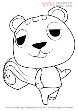 松鼠拟人化简笔画卡通分步骤教学-优优资源