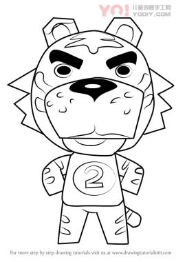 豹子拟人化简笔画卡通分步骤教学-优优资源