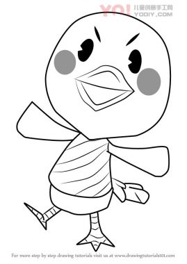 小鸡拟人化简笔画卡通分步骤教学-优优资源