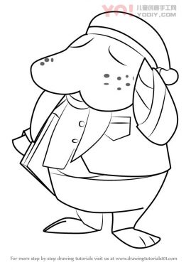 海狮拟人化简笔画卡通分步骤教学-优优资源