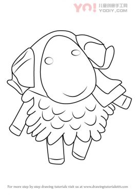 羊拟人化简笔画卡通分步骤教学-优优资源