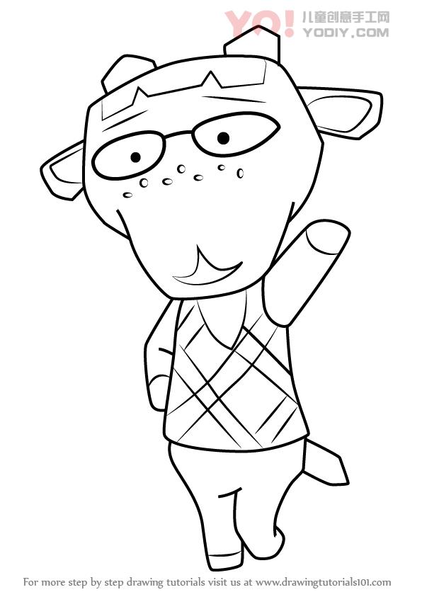图片[1]-羊拟人化简笔画卡通分步骤教学-YO儿童创意手工网