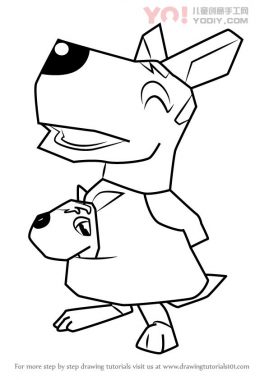 袋鼠拟人化简笔画卡通分步骤教学-优优资源