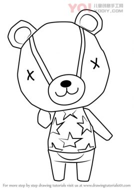 小熊拟人化简笔画卡通分步骤教学-优优资源