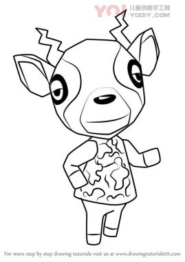 小鹿拟人化简笔画卡通分步骤教学-优优资源