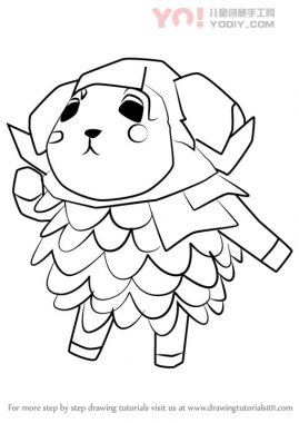 绵羊拟人化简笔画卡通分步骤教学-优优资源