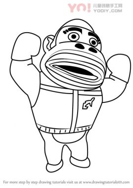 大猩猩拟人化简笔画卡通分步骤教学-优优资源