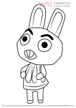 兔子拟人化简笔画卡通分步骤教学-优优资源