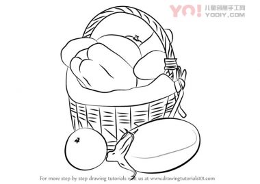 学习如何轻松画出蔬菜篮（蔬菜）-优优资源
