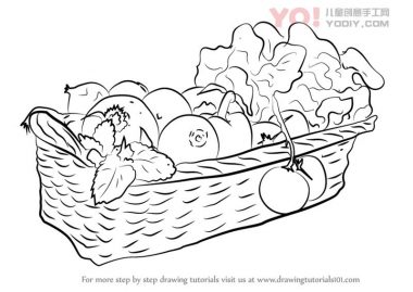 学习如何画蔬菜篮（蔬菜）-优优资源