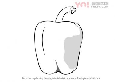 学习如何画一个青椒（蔬菜）-优优资源
