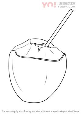 学习如何用稻草画椰子（水果）-优优资源