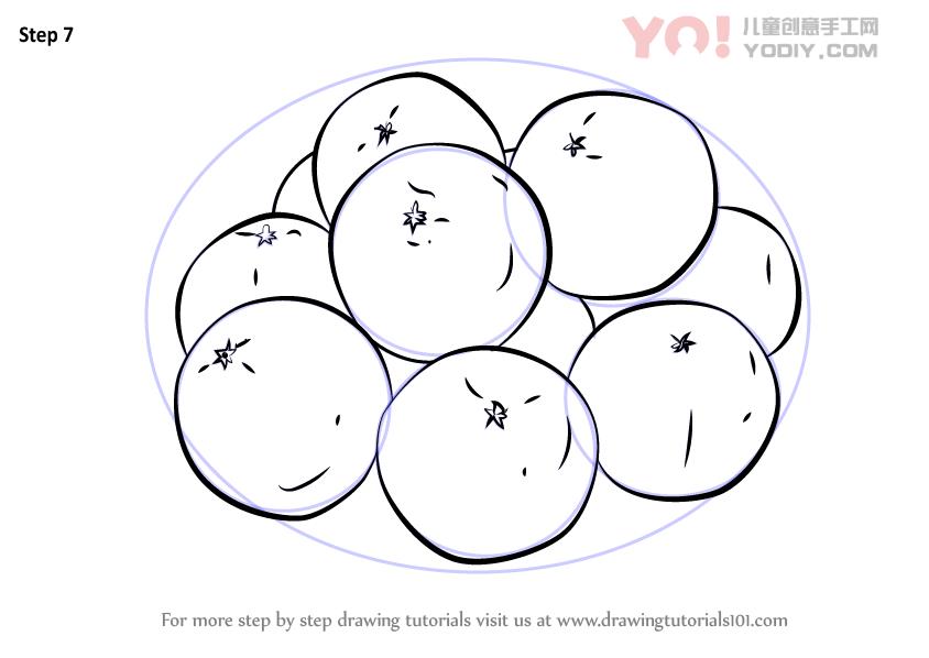 图片[8]-学习如何画橘子（水果）-YO儿童创意手工网