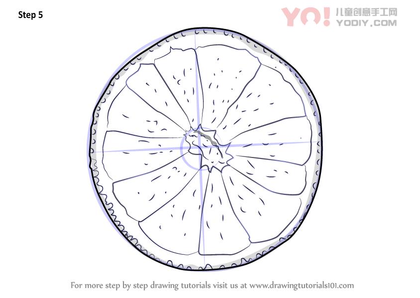 图片[6]-学习如何绘制橙色切片（水果）-YO儿童创意手工网