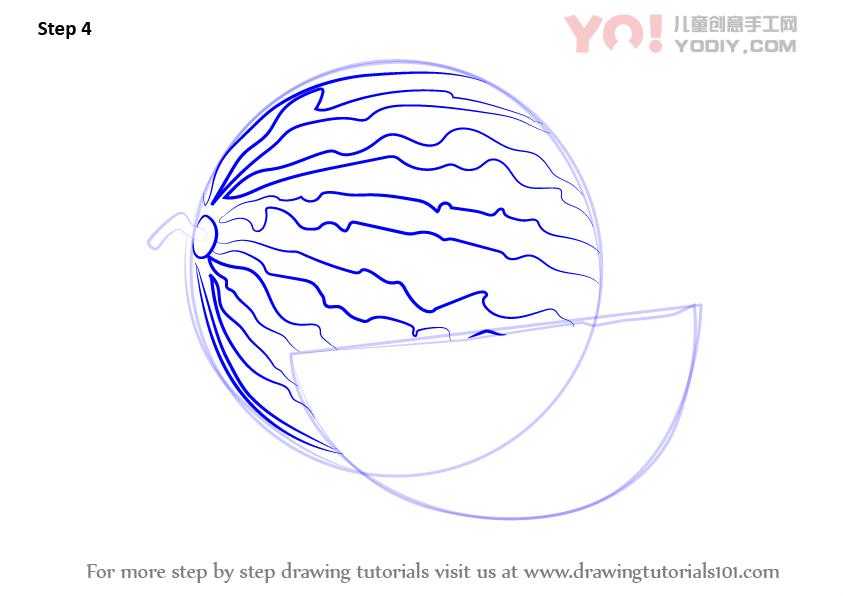 图片[5]-学习如何用切片绘制西瓜（水果）-YO儿童创意手工网