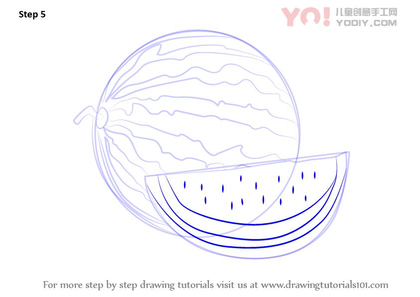 图片[6]-学习如何用切片绘制西瓜（水果）-YO儿童创意手工网